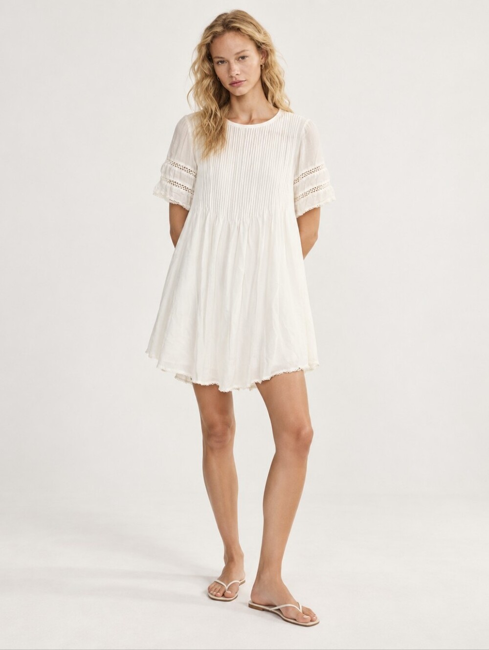 Wilfred Sonore Mini Dress Size XS Boho Peasant White